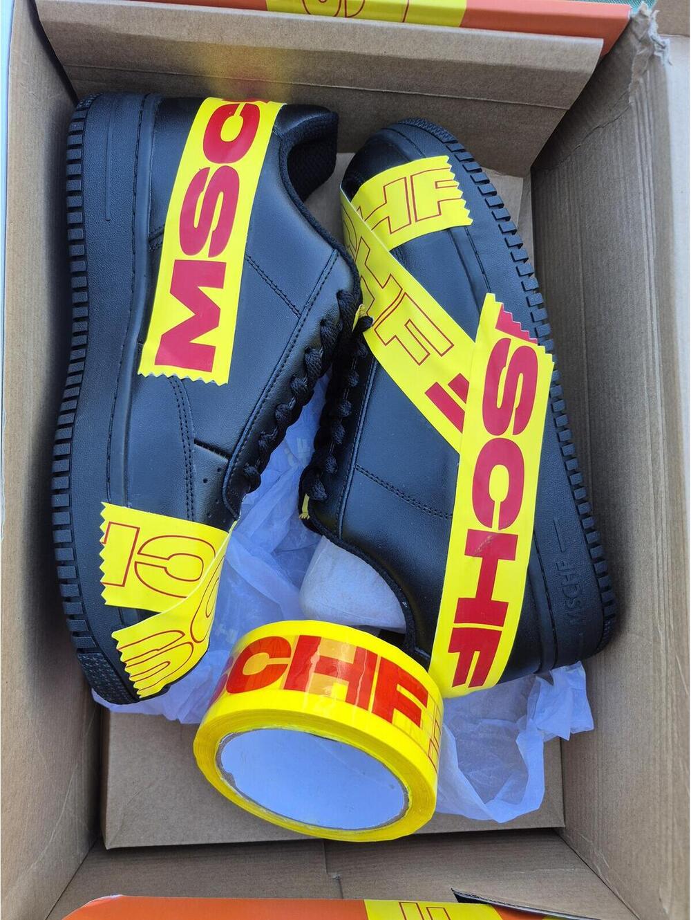 MSCHF Tap3 Black Yellow Red Sneakers Size 05